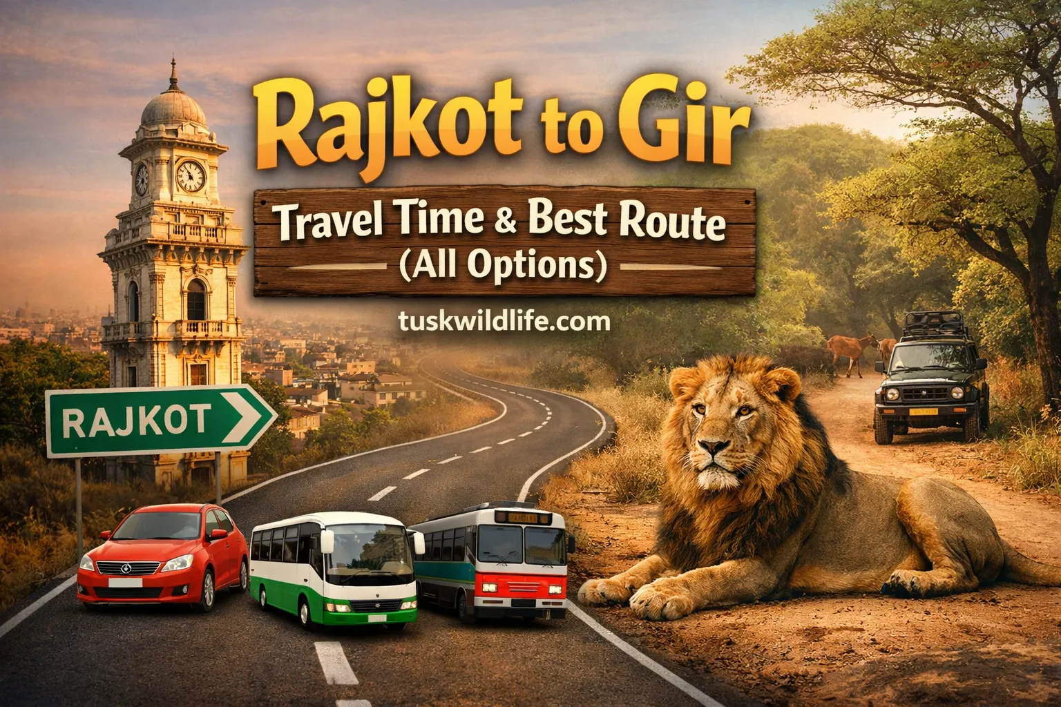 Rajkot to Gir Travel Time & Best Route (All Options)